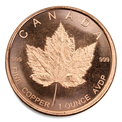 Canadian Maple Leaf: Version 2 1oz. .999 Fine Copper