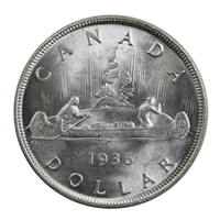 1936 Canada Dollar Choice Brilliant Uncirculated (MS-64) $