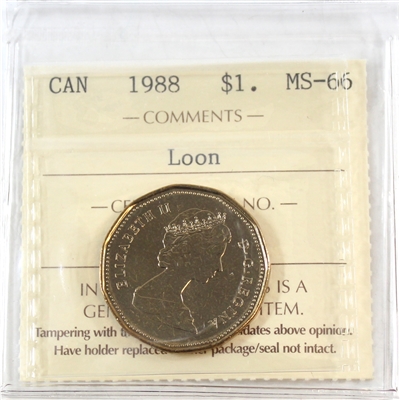 1988 Canada Loon Dollar ICCS Certified MS-66