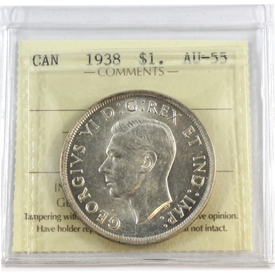 1938 Canada Dollar ICCS Certified AU-55