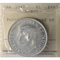 1947 Pointed 7, Quadruple Punch HP Canada Dollar ICCS Certified EF-40