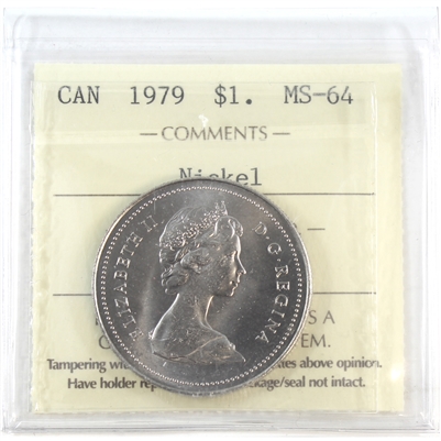 1979 Canada Nickel Dollar ICCS Certified MS-64