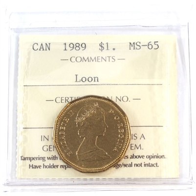 1989 Canada Loon Dollar ICCS Certified MS-65