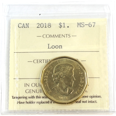 2018 Canada Loon Dollar ICCS Certified MS-67