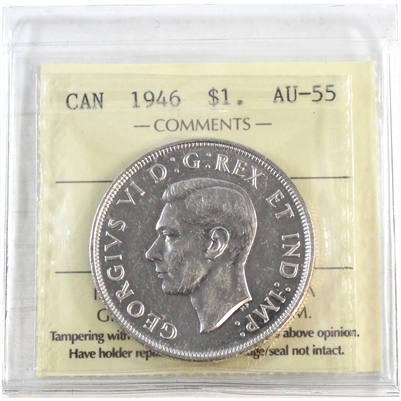 1946 Canada Dollar ICCS Certified AU-55