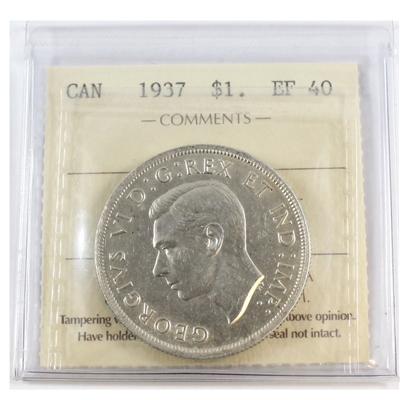1937 Canada Dollar ICCS Certified EF-40