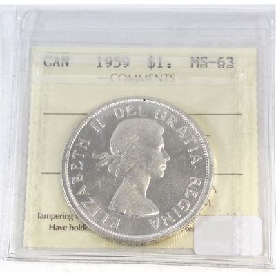 1959 Canada Dollar ICCS Certified MS-63