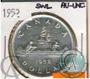 1952 SWL Canada Dollar AU-UNC (AU-55)