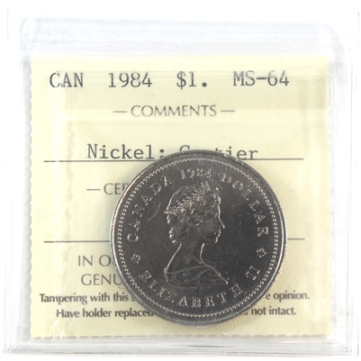 1984 Cartier Canada Nickel Dollar ICCS Certified MS-64