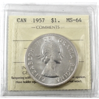 1957 Canada Dollar ICCS Certified MS-64