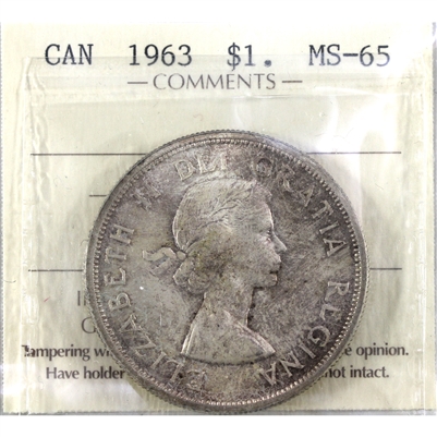 1963 Canada Dollar ICCS Certified MS-65 (XWF 269)