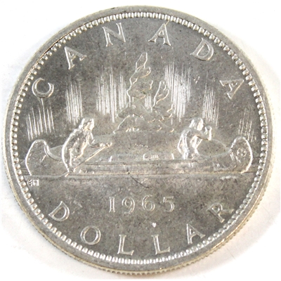 1965 Large Beads Ptd. 5 (Variety 4) Canada Dollar Uncirculated (MS-60)
