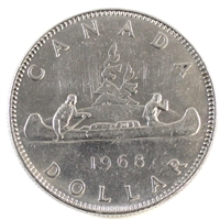 1968 No Island Canada Nickel Dollar Circulated