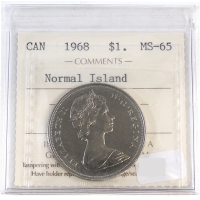1968 Normal Island Canada Dollar ICCS Certified MS-65