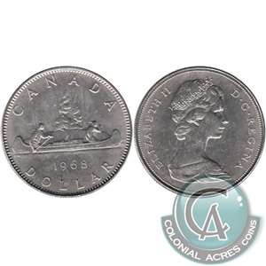 1968 Small Island Canada Nickel Dollar UNC+ (MS-62)