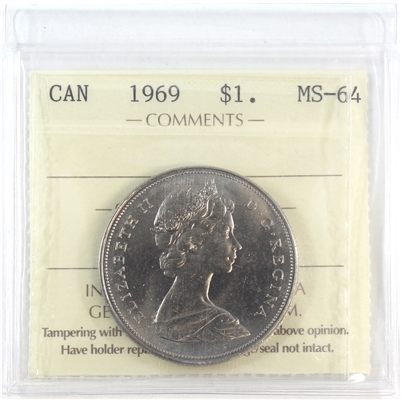 1969 Canada Nickel Dollar ICCS Certified MS-64