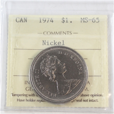 1974 Canada Nickel Dollar ICCS Certified MS-65