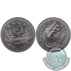 1977 Var. 1 Att. Jewel SWL Canada Nickel Dollar Brilliant UNC. (MS-63)