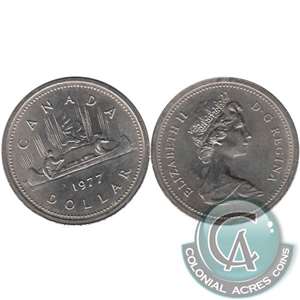 1977 Var. 2 Det. Jewel LWL Canada Nickel Dollar UNC+ (MS-62)