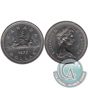 1977 Var. 3 Det. Jewel SWL Canada Nickel Dollar Brilliant UNC. (MS-63)