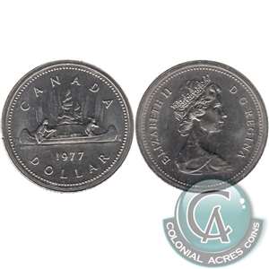 1977 Var. 3 Det. Jewel SWL Canada Nickel Dollar UNC+ (MS-62)