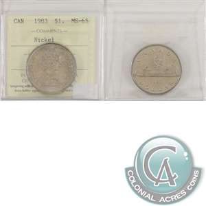 1983 Canada Nickel Dollar ICCS Certified MS-65
