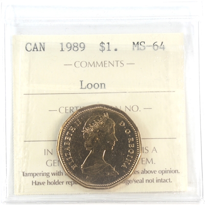 1989 Canada Loon Dollar ICCS Certified MS-64