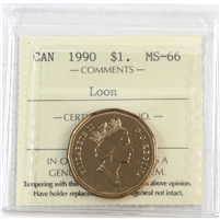 1990 Canada Loon Dollar ICCS Certified MS-66