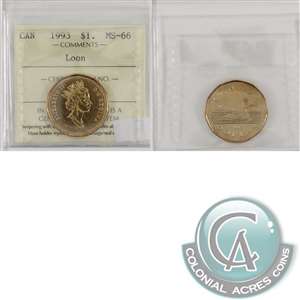 1993 Canada Loon Dollar ICCS Certified MS-66