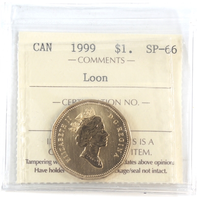 1999 Canada Loon Dollar ICCS Certified SP-66