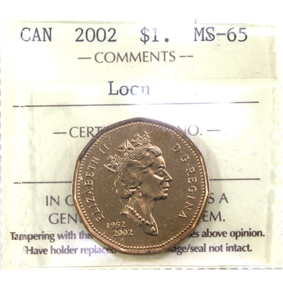 2002 Canada Loon Dollar ICCS Certified MS-65