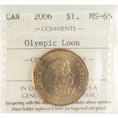 2006 Canada Olympic Canada Dollar ICCS Certified MS-65