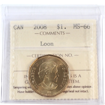 2008 Canada Loon Dollar ICCS Certified MS-66