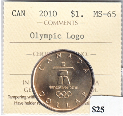 2010 Canada Olympic Loon Dollar ICCS Certified MS-65