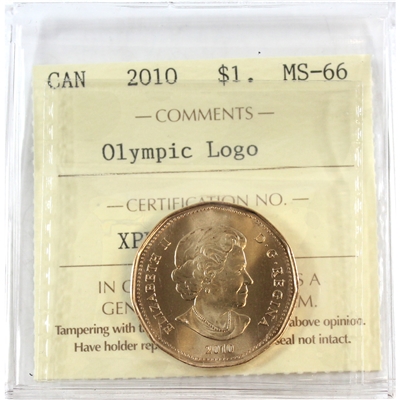 2010 Canada Olympic Loon Dollar ICCS Certified MS-66