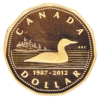 1987-2012 Canada 25th Ann. Loon Dollar Silver Proof  (No Tax)