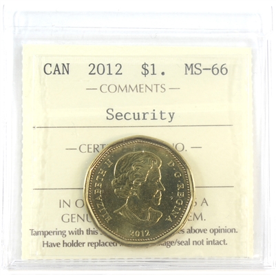 2012 Canada Security Dollar ICCS Certified MS-66