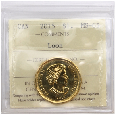 2015 Canada Loon Dollar ICCS Certified MS-65