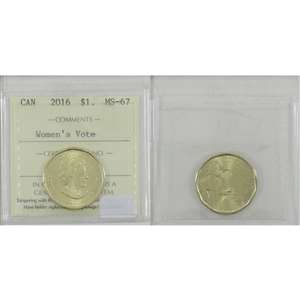 2016 Canada Women's Right to Vote Dollar ICCS Certified MS-67