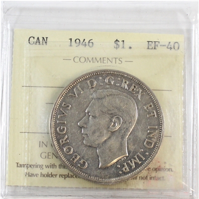 1946 Canada Dollar ICCS Certified EF-40