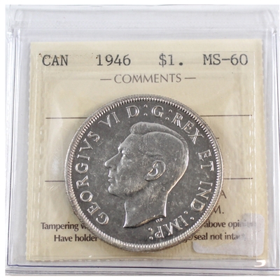 1946 Canada Dollar ICCS Certified MS-60