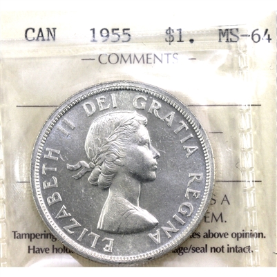 1955 Canada Dollar ICCS Certified MS-64 (RP 220)
