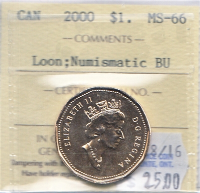 2000 Canada Loon Dollar ICCS Certified MS-66 NBU