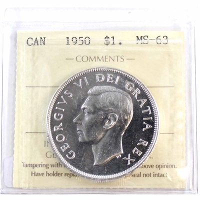 1950 Canada Dollar ICCS Certified MS-63