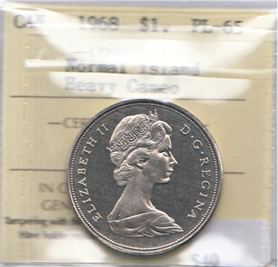1968 Normal Island Canada Dollar ICCS Certified PL-65 Heavy Cameo