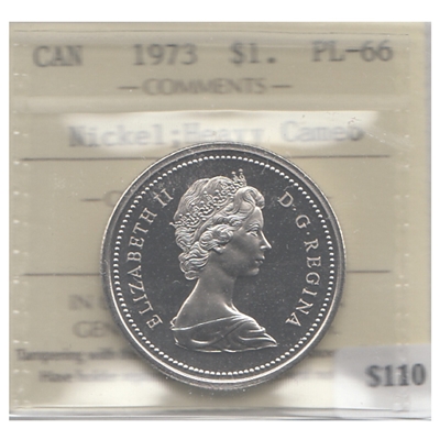 1973 Canada Nickel Dollar ICCS certified PL-66 Heavy Cameo