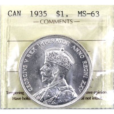 1935 Canada Dollar ICCS Certified MS-63 (XHX 457)