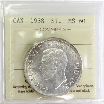 1938 Canada Dollar ICCS Certified MS-60