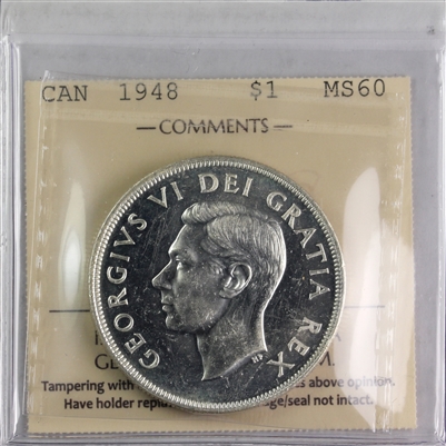 1948 Canada Dollar ICCS Certified MS-60 (XSI 215)