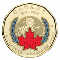 2020 Coloured United Nations Canada Loon Dollar Brilliant Uncirculated (MS-63)